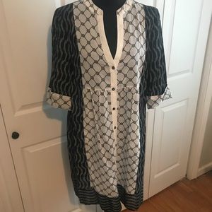 Black and white print dress